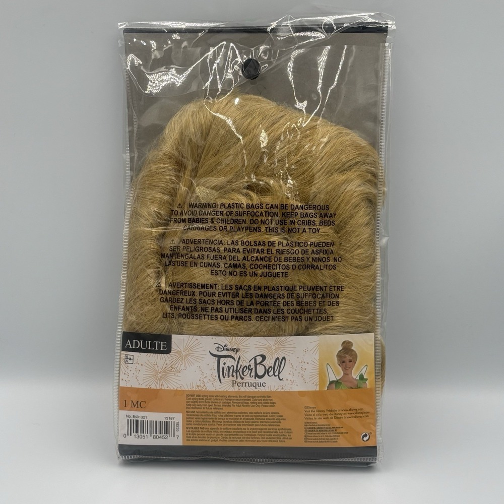 Disney TinkerBell Adult Wig Costume Accessory Halloween‎ I Fairy Tale - Picture 3 of 7